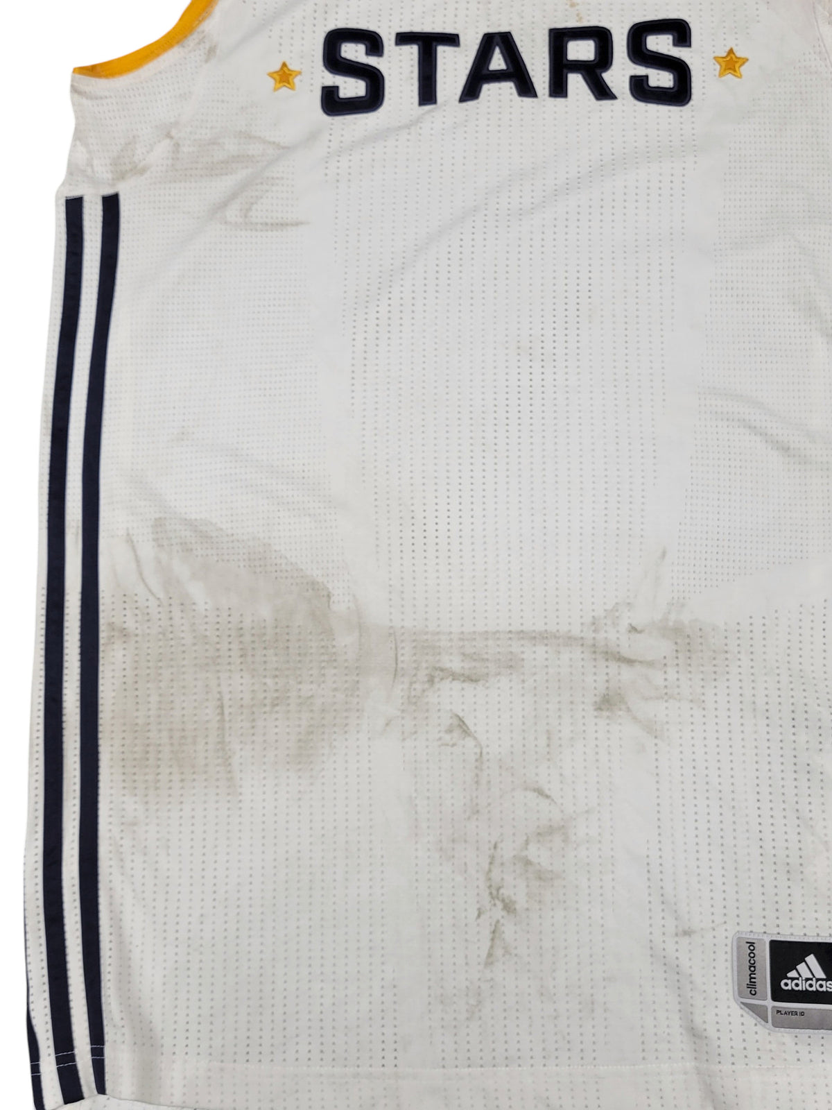 # Mens Adidas NBA Stars Basketball White Jersey Blank Back Size L2 Large + 2" Pic2