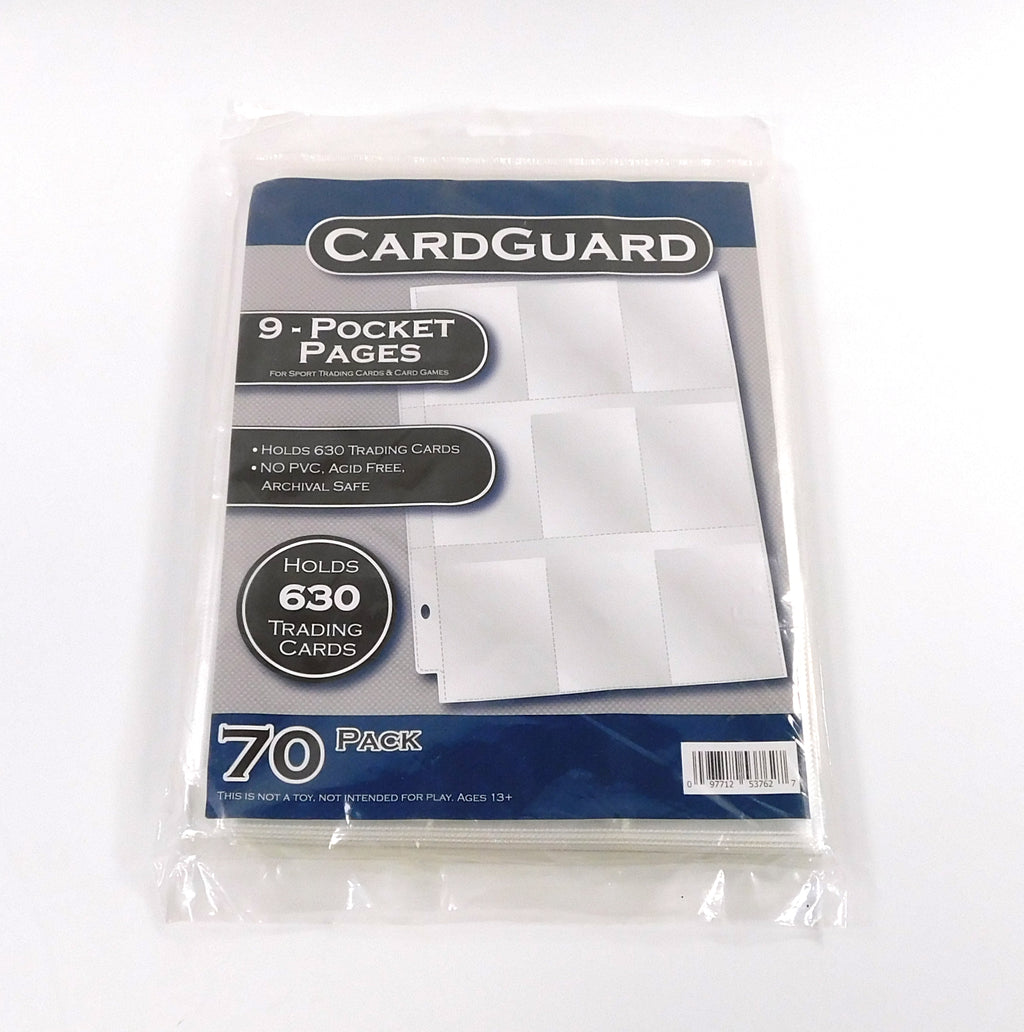 (70-Pack) Card Guard 9-Pocket Pages (Holds 630 Cards) Trading Card Storage - New Pic2