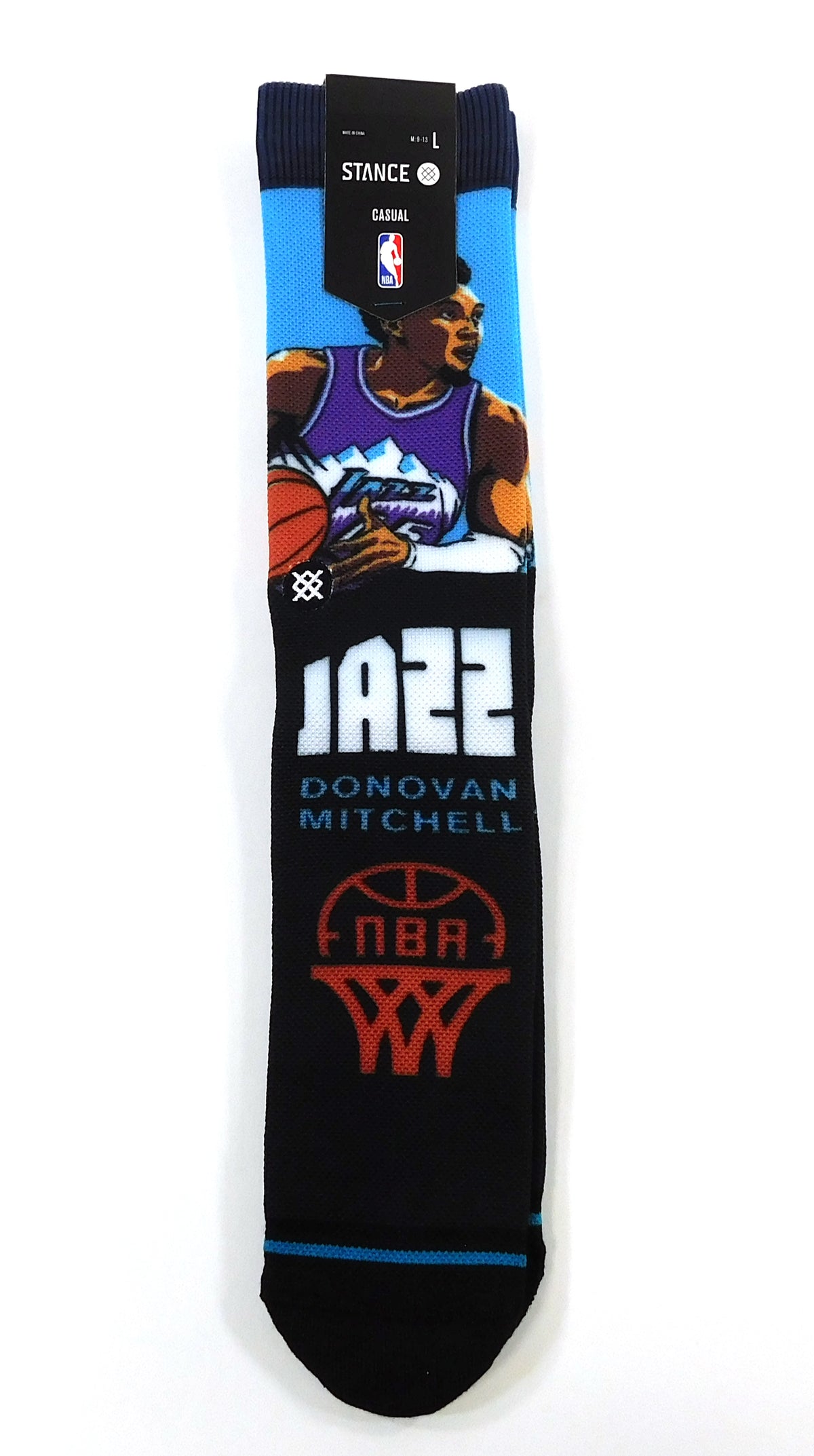 Donovan Mitchell Utah Jazz Stance (1 Pair) Casual Socks Crew Size Large 9-13 New