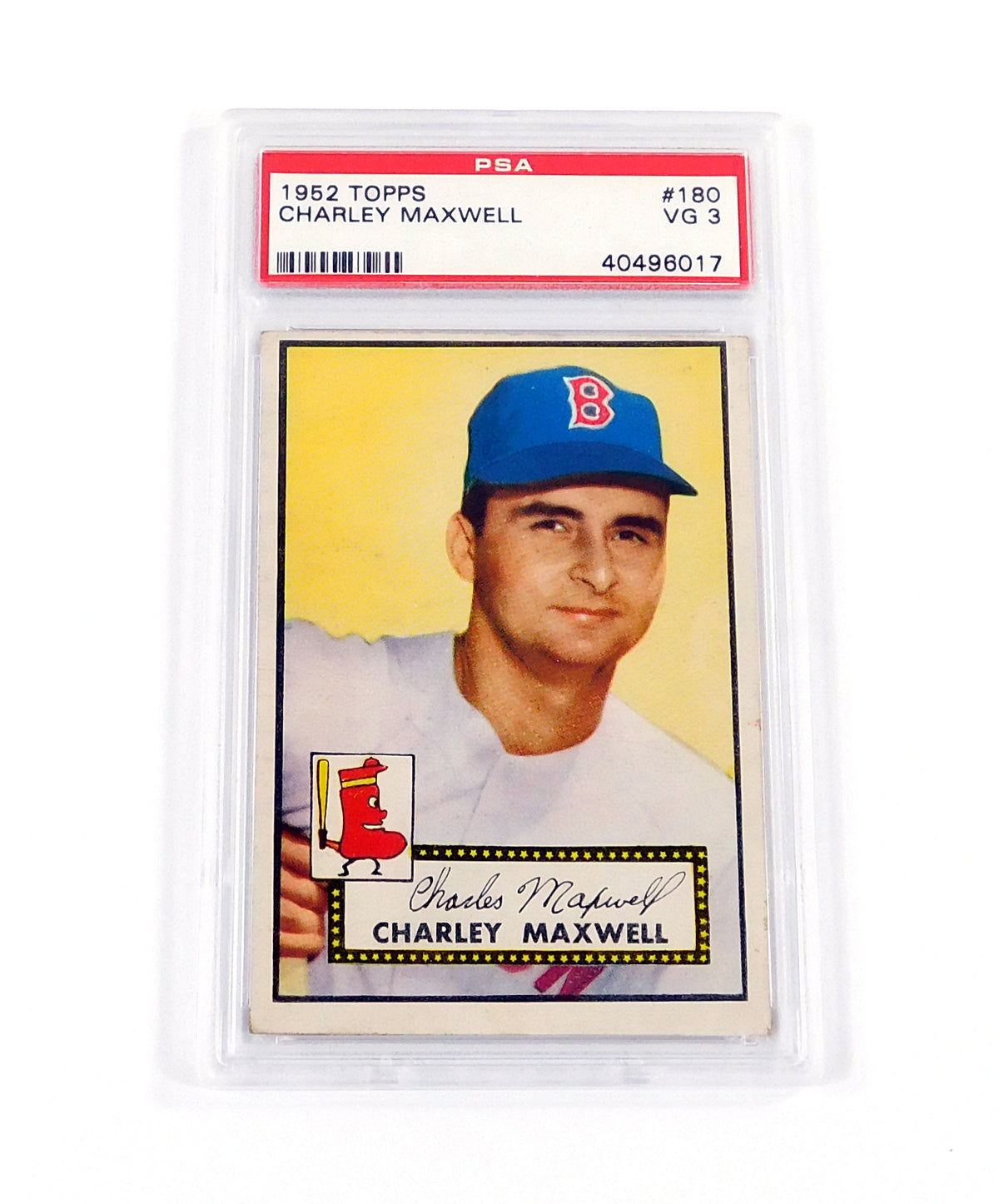1952 Topps Baseball Charley Maxwell #180 Red Sox PSA 3 DF037639