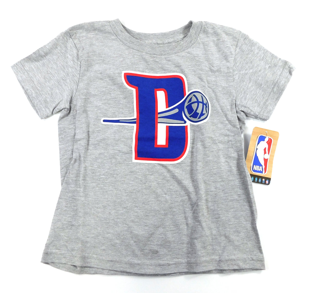 Detroit Pistons D Logo Tert T-Shirt Kids Small (4) Grey YS 770928 NWT