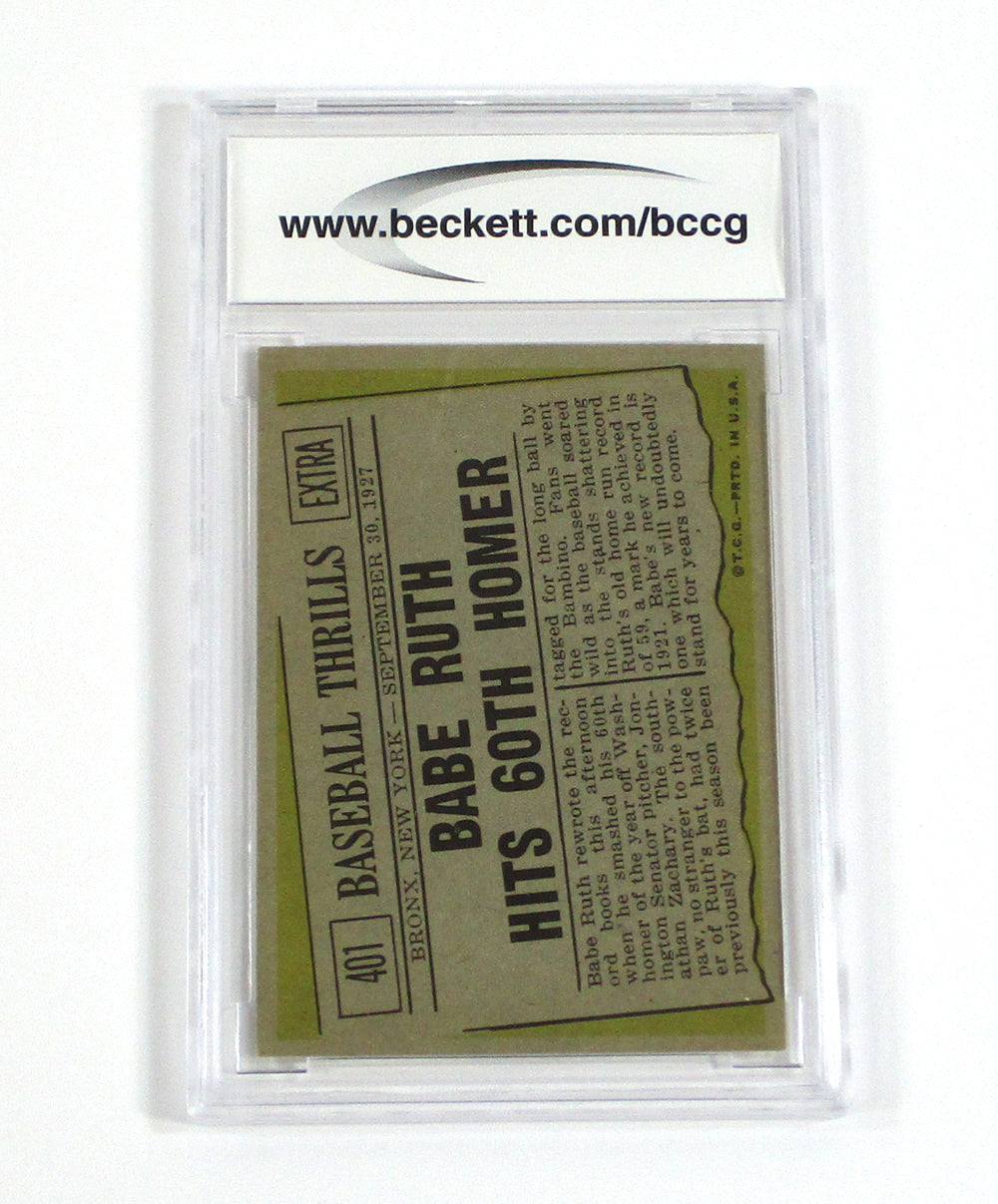 1961 Topps Baseball Babe Ruth #401 Yankees 60th HR BCCG 8 DF035206 Pic2