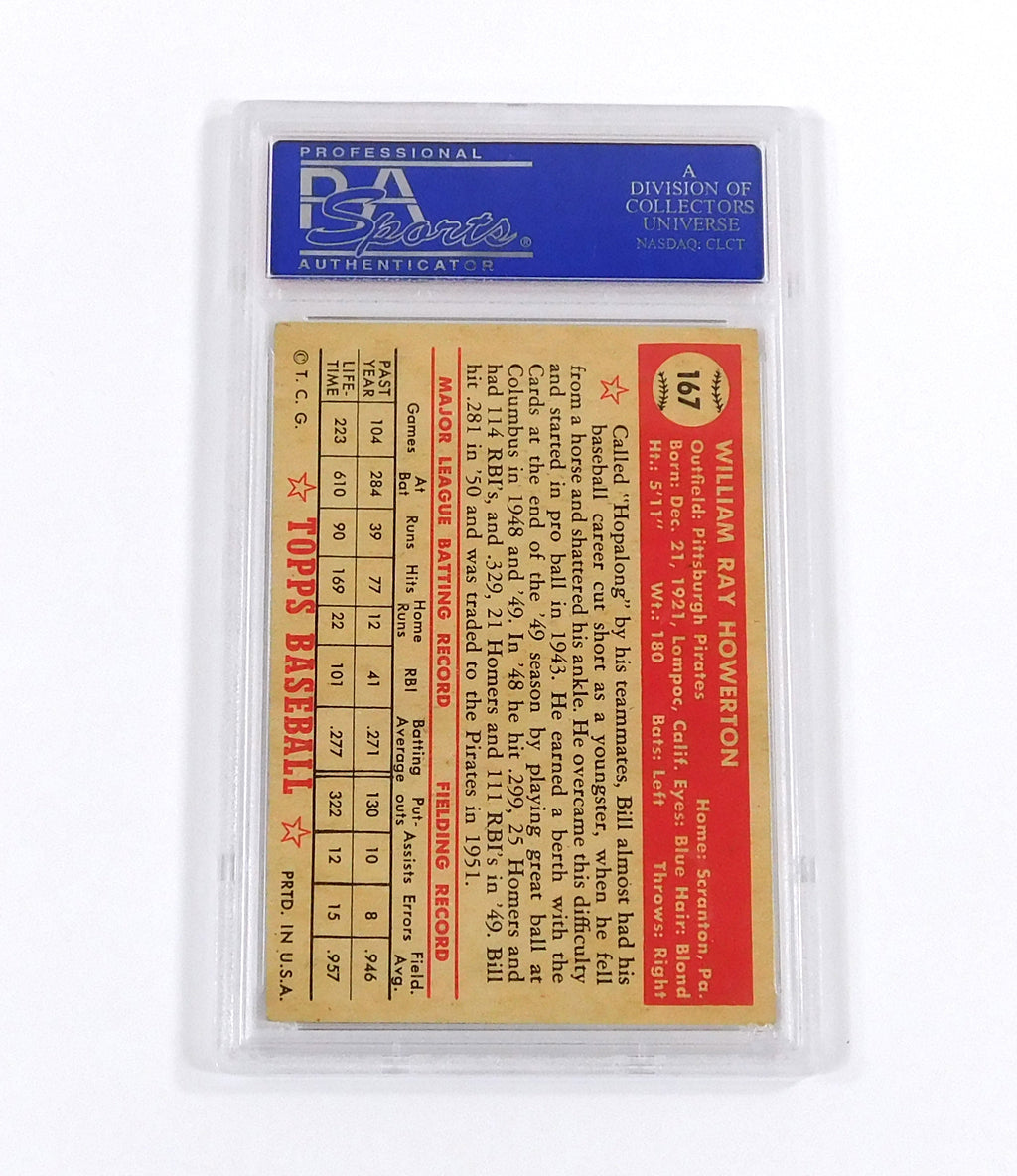 1952 Topps Baseball Bill Howerton #167 Pirates PSA 5 DF037640 Pic2