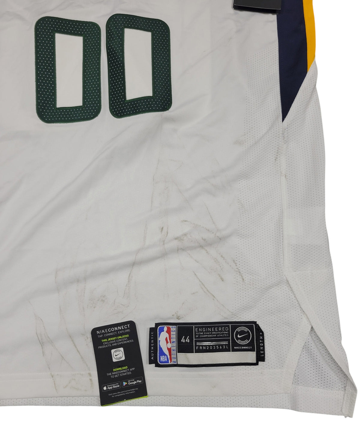 # Mens Utah Jazz Jordan Clarkson #00 White Association Jersey 5 for the Fight 44 Pic2