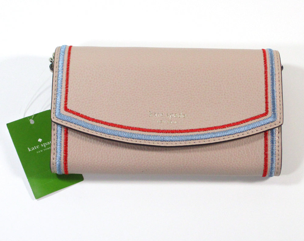 Kate Spade NY Eva Embroidered Wmbg/Bldwn Wallet on a Chain Clutch Purse NWT Pic2