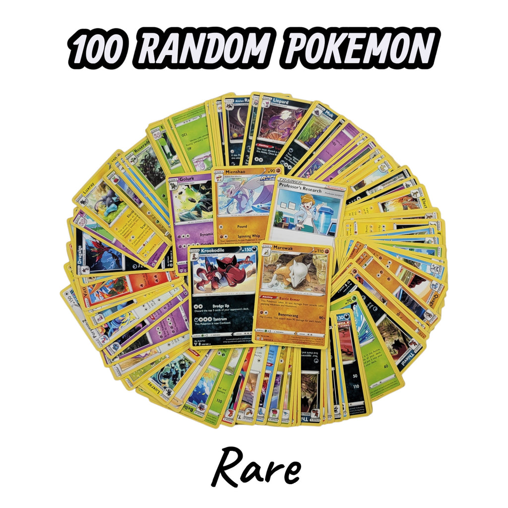 (100) Random Pokemon TCG Rare Trading Card Lot