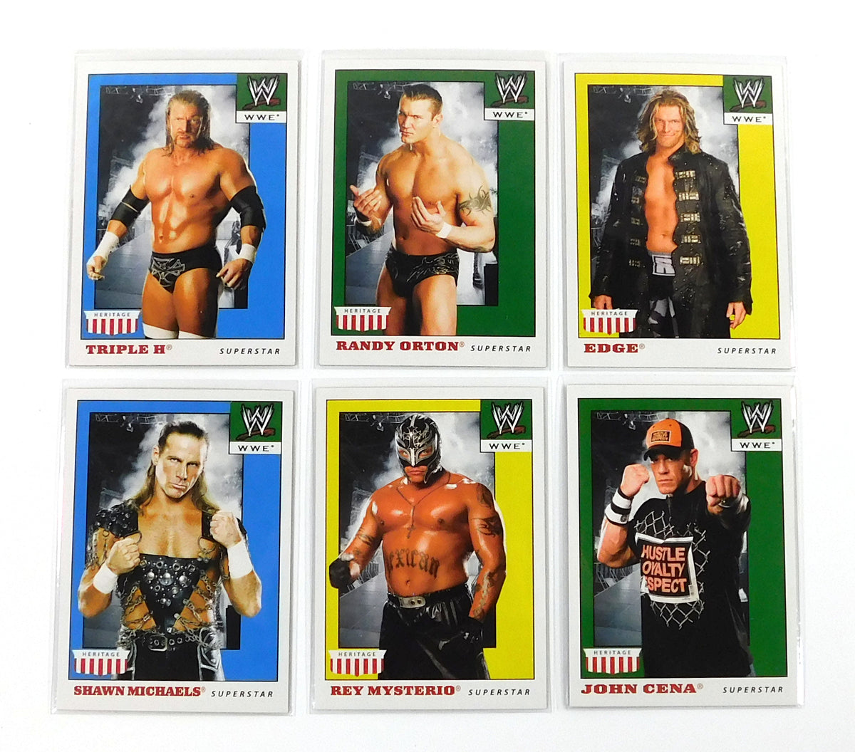2008 Topps Heritage IV WWE Tin Wrestling Trading Card Insert Set (6) Nm/Mt