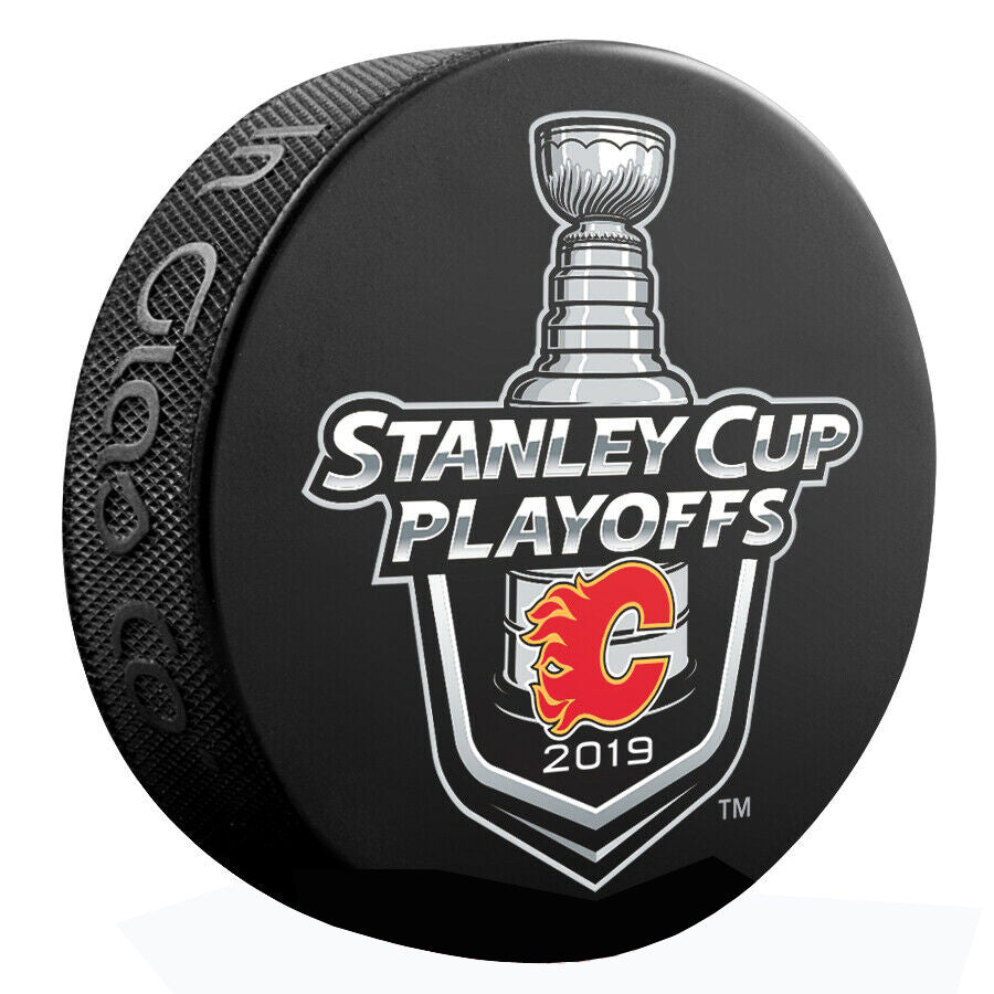 2019 Stanley Cup Playoffs Calgary Flames Logo NHL Souvenir Hockey Puck
