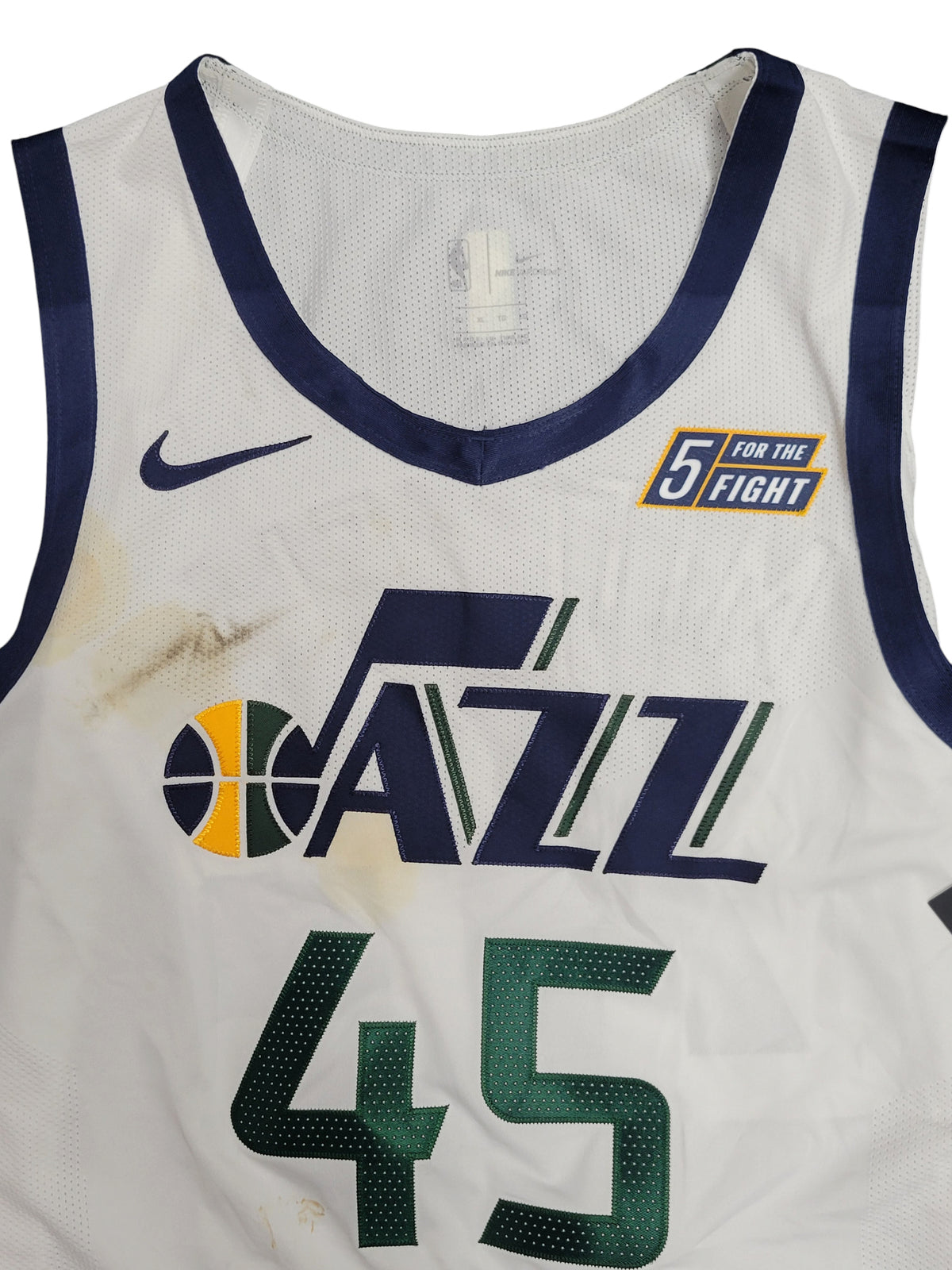 # Mens Utah Jazz Donovan Mitchell #45 White Assoc Jersey 5 for the Fight 52 ** Pic2
