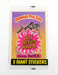 1986 Garbage Pail Kids Series 1 Giant Stickers Cello Pack (3 Stickers) Mad Mike