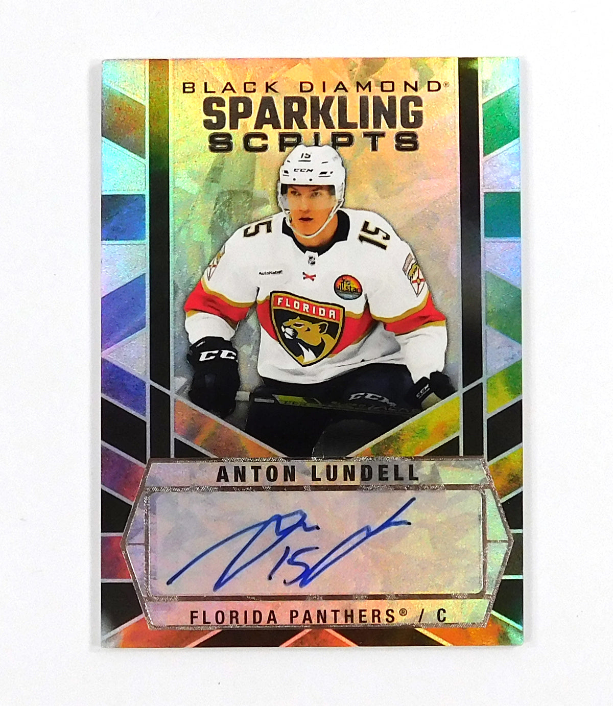 2022-23 Black Diamond Sparkling Scripts Anton Lundell #SCAL Panthers Auto