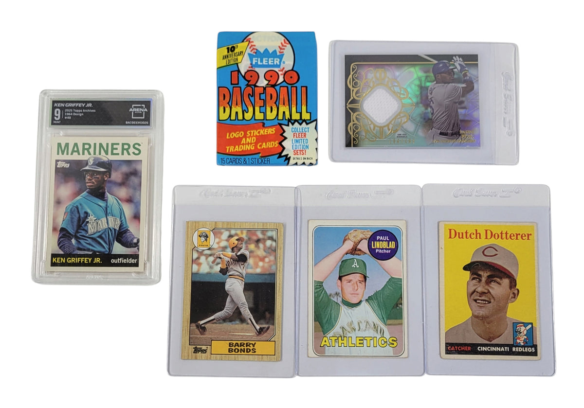 Baseball Card Gift Pack (300) 1-Slab, Vintage Pack, 50s, 60s, Relic & Bonds RC Pic2