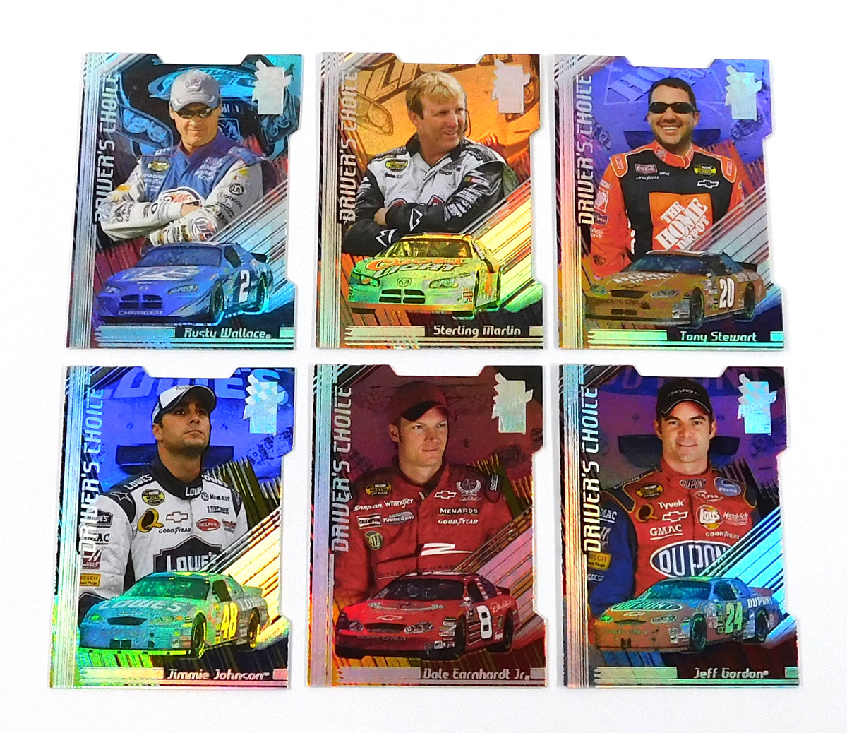 2005 Press Pass VIP Driver's Choice Die-Cuts NASCAR Racing Insert Set (1-6)