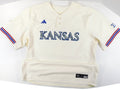 Kansas Jayhawks Blank XII Game Issued Cream Adidas Baseball Jersey - Size 52