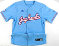 Kansas Jayhawks Blank XII Game Issued Light Blue Adidas Baseball Jersey- Size 36