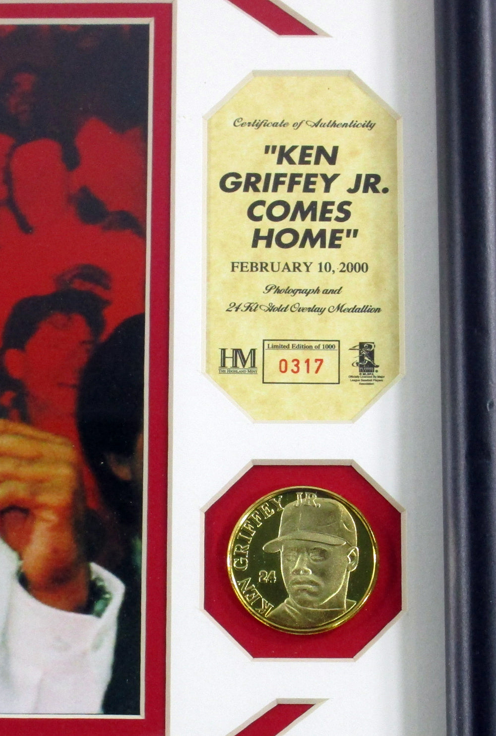 Ken Griffey Jr Framed Display Photo Coin "Comes Home" Highland Mint DF025799 Pic2