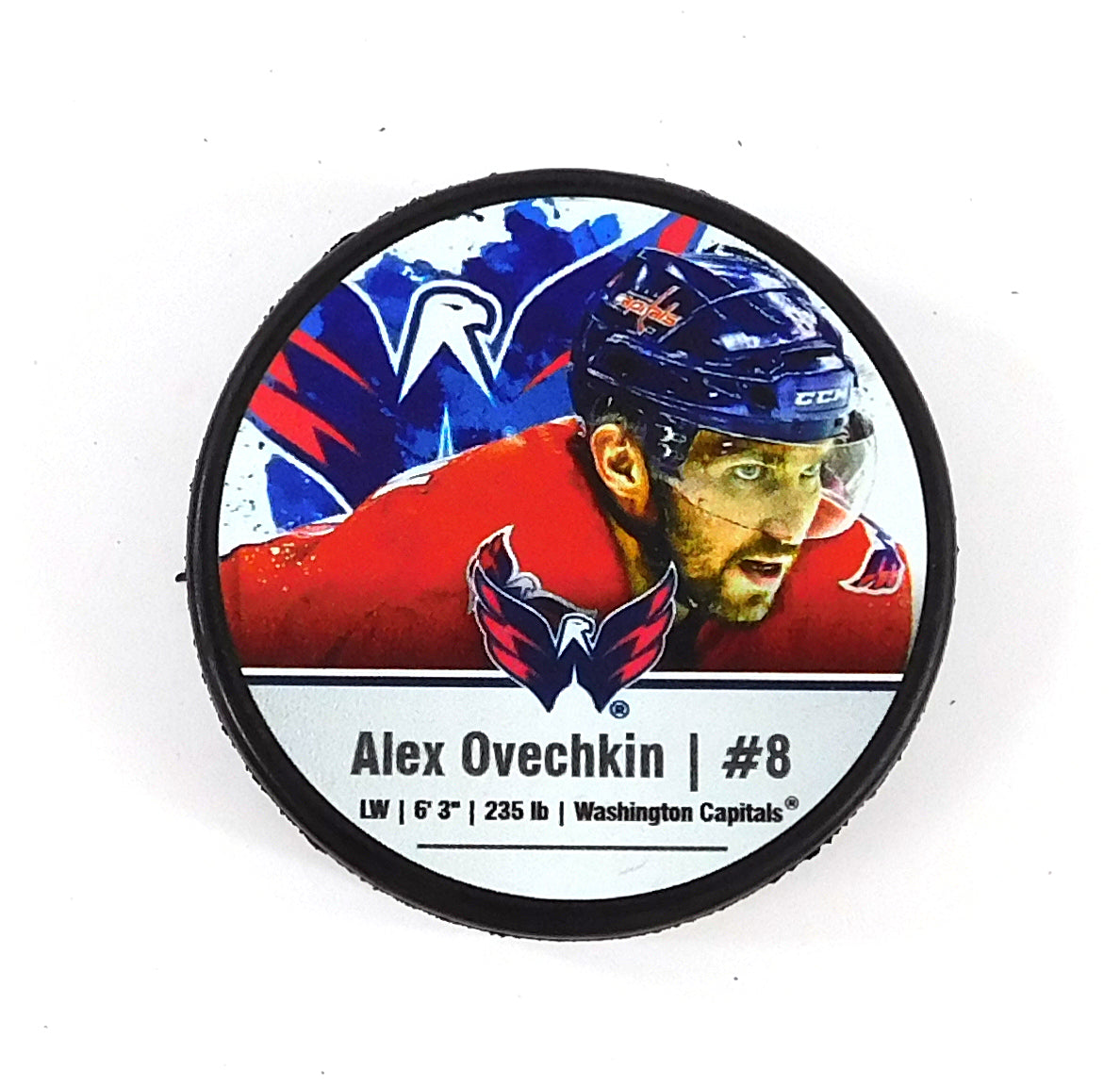 Alex Ovechkin #8 Washington Capitals Color Photo NHL Hockey Puck