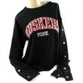 Victoria's Secret Pink Nebraska Huskers Snap Sleeves Pullover Sweatshirt (M)
