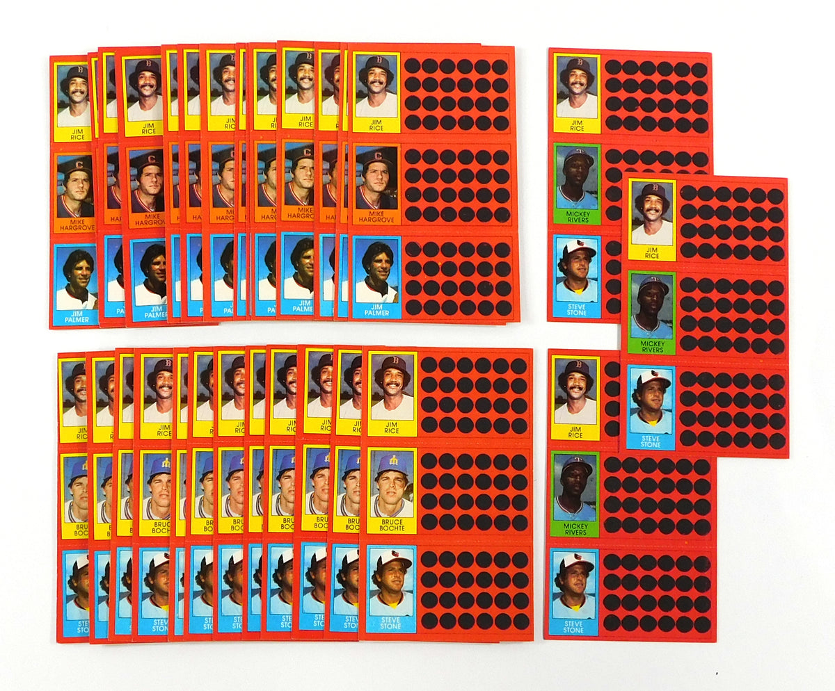 Lot of (33) 1981 Topps Baseball Scratch-off 3-Card Panels Unscratched Jim Rice