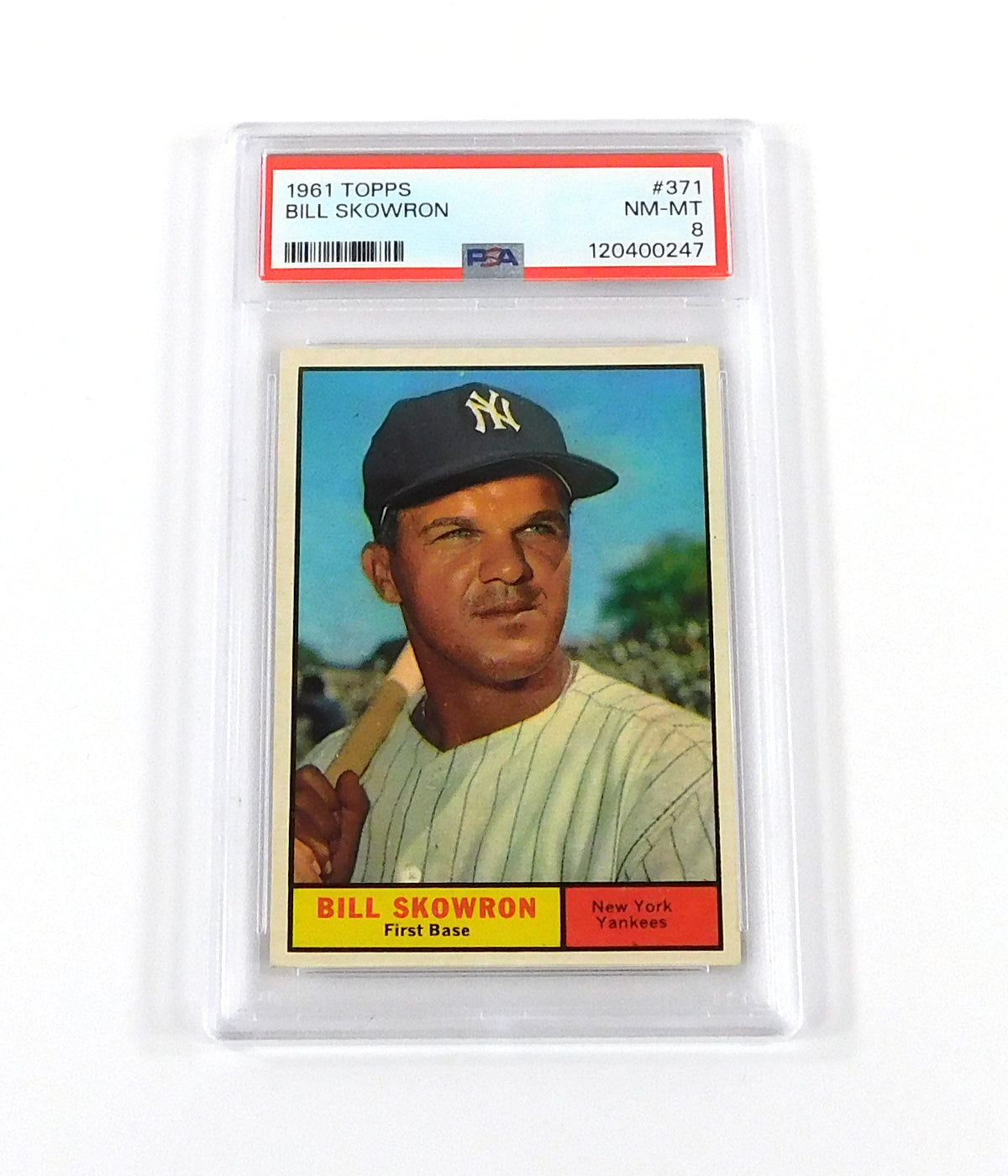 1961 Topps Baseball Bill Skowron #371 Yankees PSA 8 DF036551