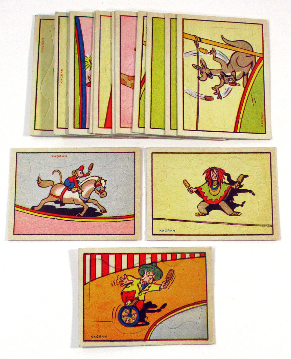 Lot of (15) 1953 Howdy Doody Circus Jig Saw Ice Cream Puzzle Cards