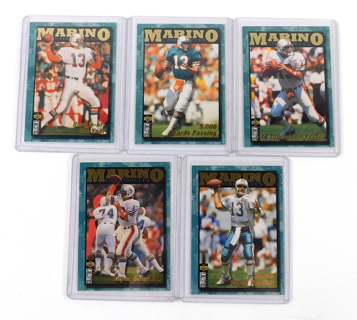 1995 Collector's Choice Dan Marino Chronicles Football Insert Set (10) Pic2