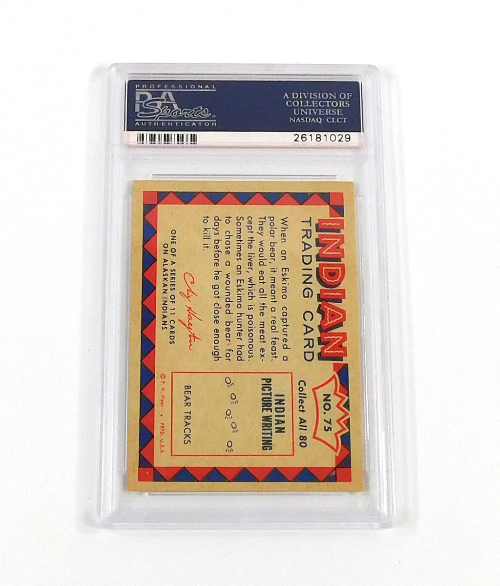 1959 Indian Trading Card Eskimo with Wounded Polar Bear #75 PSA 10 DF036608 Pic2