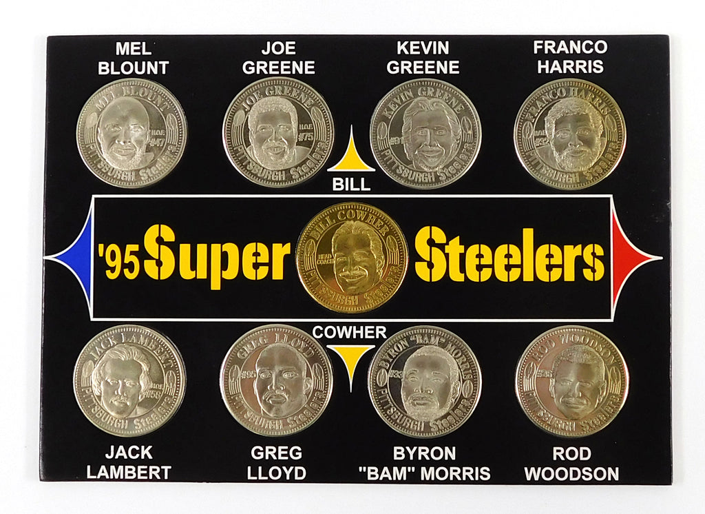 1995 Super Bowl Champs Pittsburgh Steelers Commemorative 9-Coin Set Giant Eagle