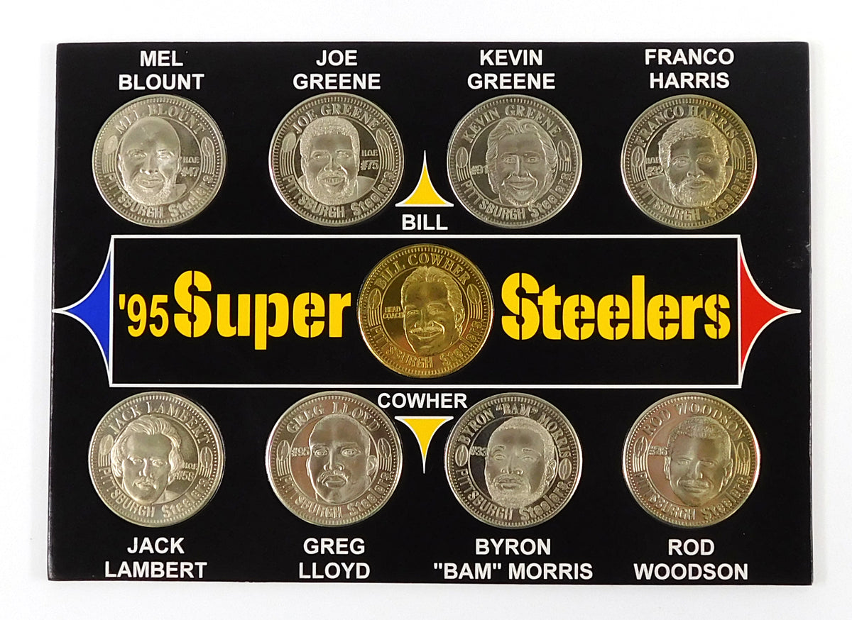 1995 Super Bowl Champs Pittsburgh Steelers Commemorative 9-Coin Set Giant Eagle