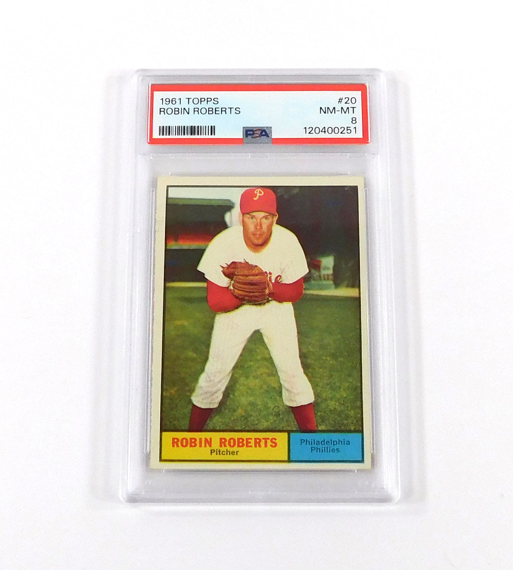 1961 Topps Baseball Robin Roberts #20 Phillies PSA 8 DF036559