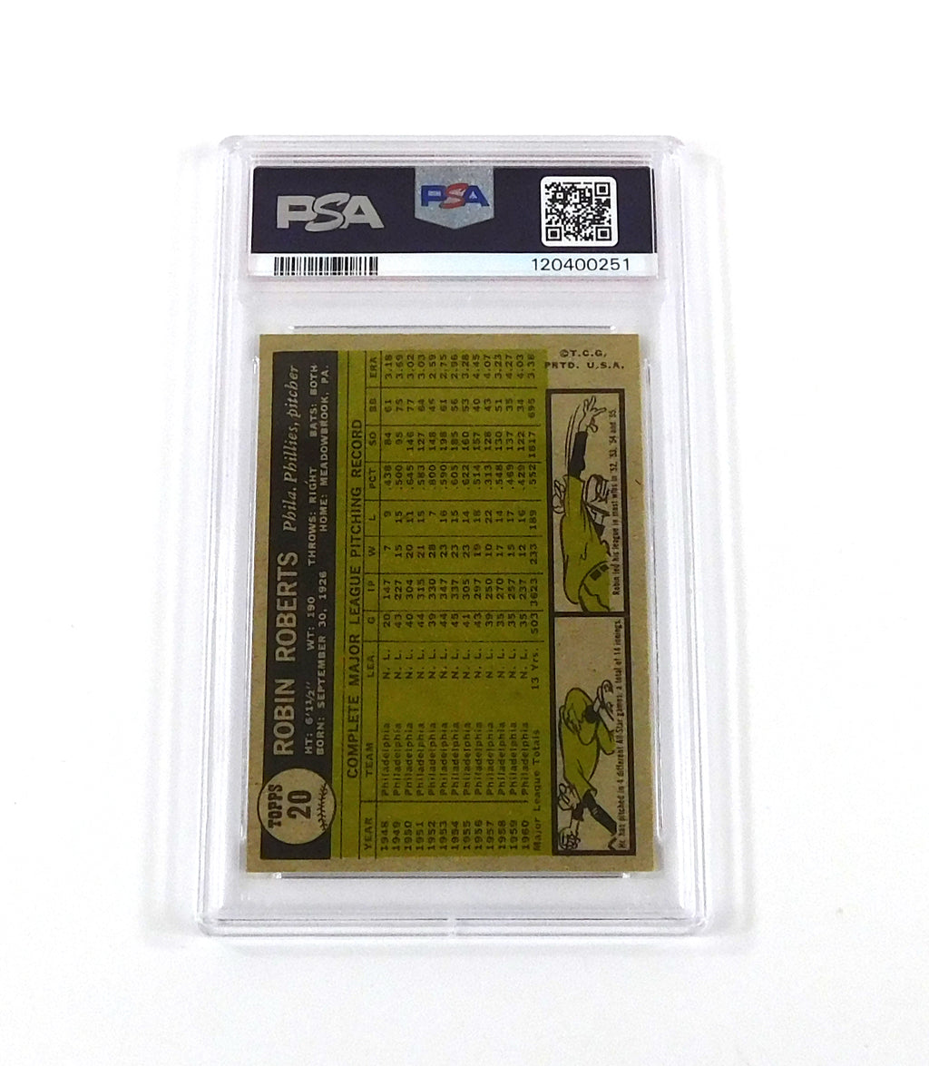 1961 Topps Baseball Robin Roberts #20 Phillies PSA 8 DF036559 Pic2