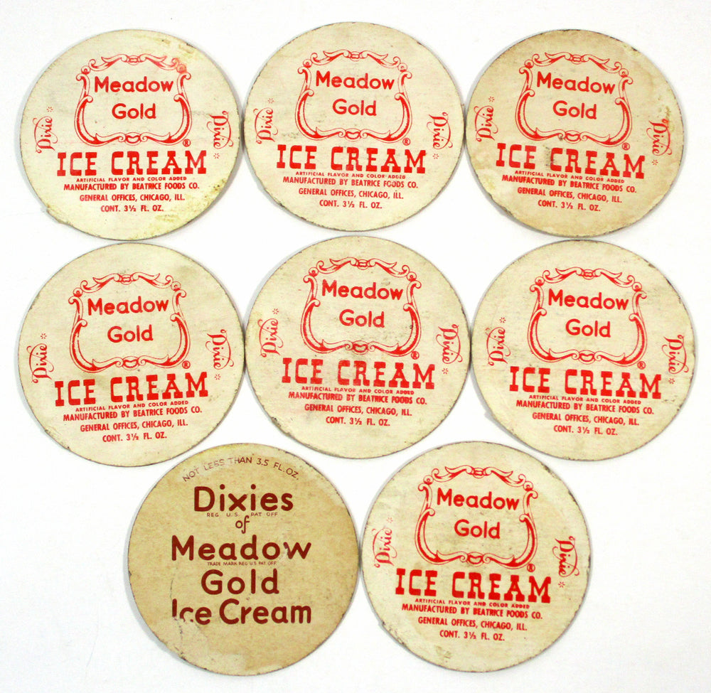 Lot of (8) 1950's Meadow Gold Ice Cream Dixie Lids Bing Crosby Roy Rogers Pic2
