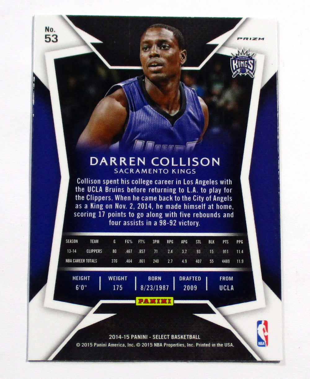 2014-15 Select Darren Collison #53 Silver Prizm Sacremento Kings Pic2