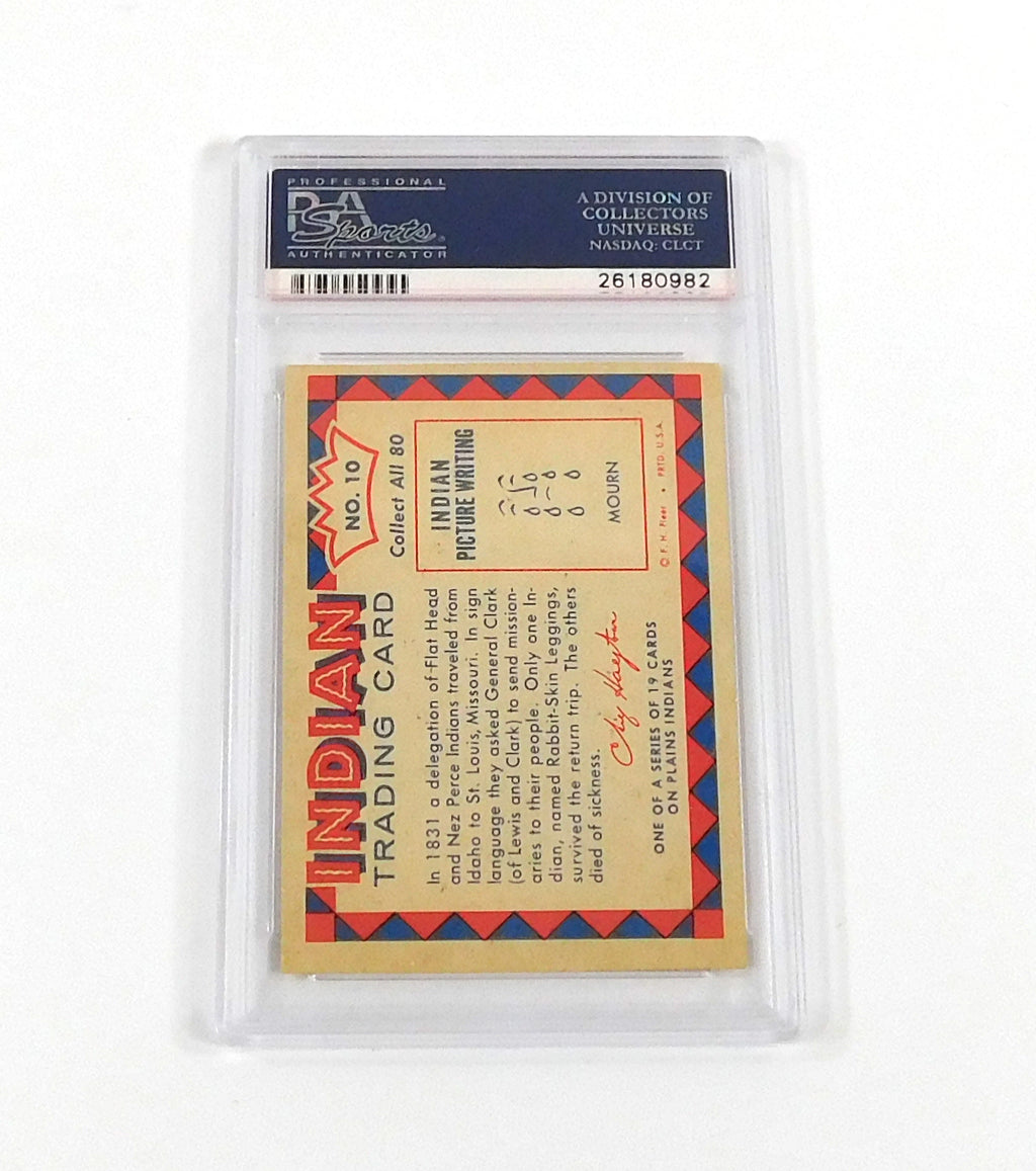 1959 Indian Trading Card Rabbit-Skin Leggings #10 PSA 8 DF036617 Pic2