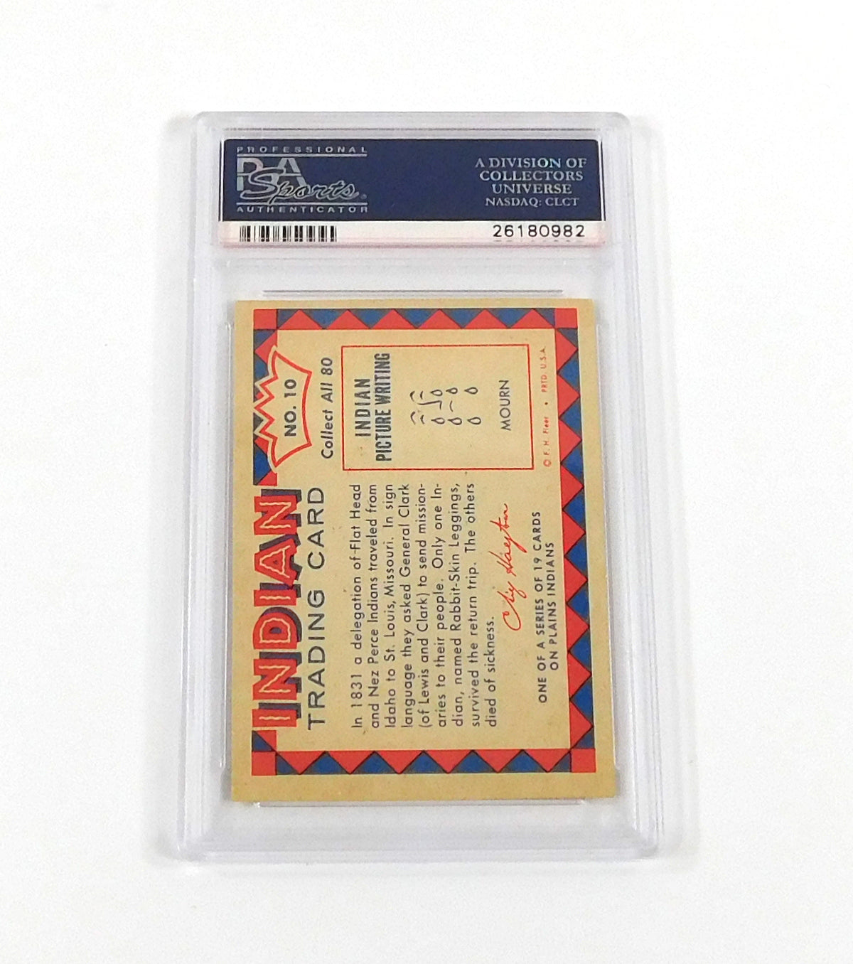 1959 Indian Trading Card Rabbit-Skin Leggings #10 PSA 8 DF036617 Pic2