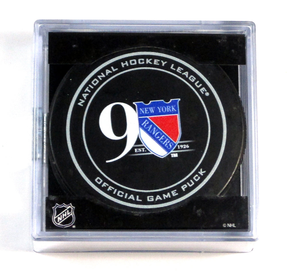 2016 New York Rangers 90th Anniversary NHL Official Game Puck Sealed New