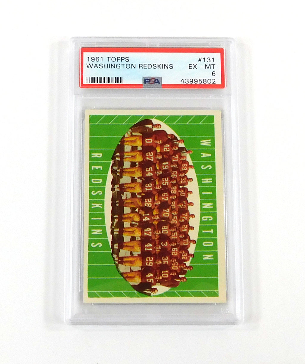 1961 Topps Football Washington Redskins Team Card #131 PSA 6