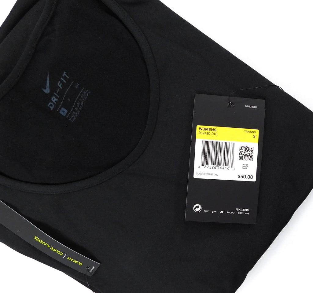 Womens Nike Dri-Fit Training Slim Fit Shirt (Small) Black Activewear NWT MSRP $50 Pic2