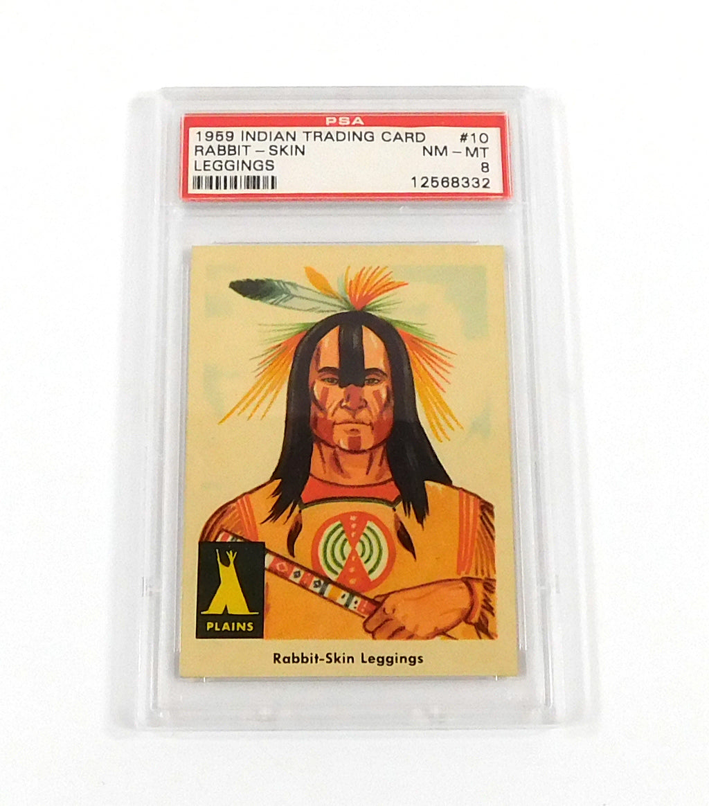 1959 Indian Trading Card Rabbit-Skin Leggings #10 PSA 8 DF036619