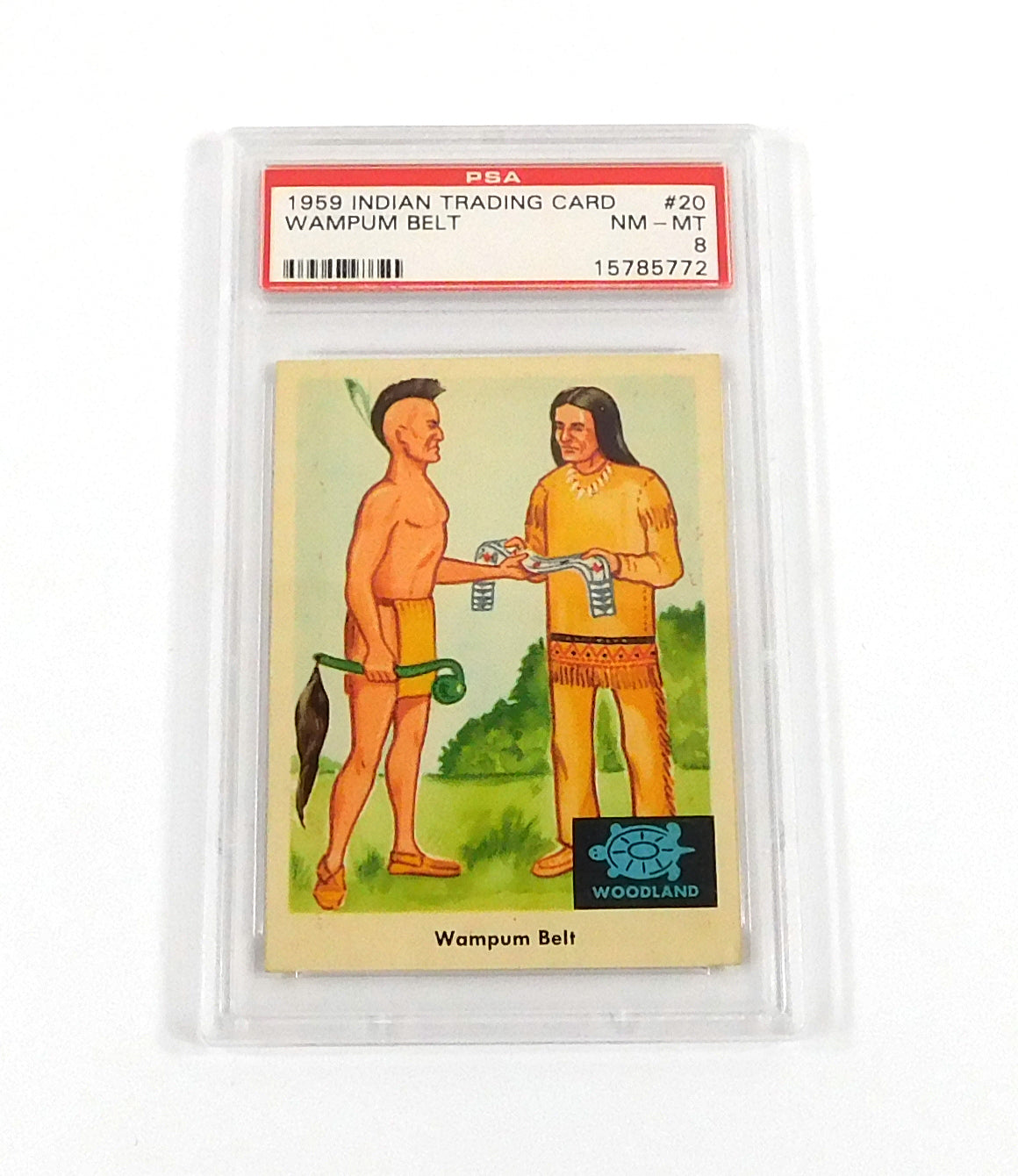 1959 Indian Trading Card Wampum Belt #20 PSA 8 DF036620