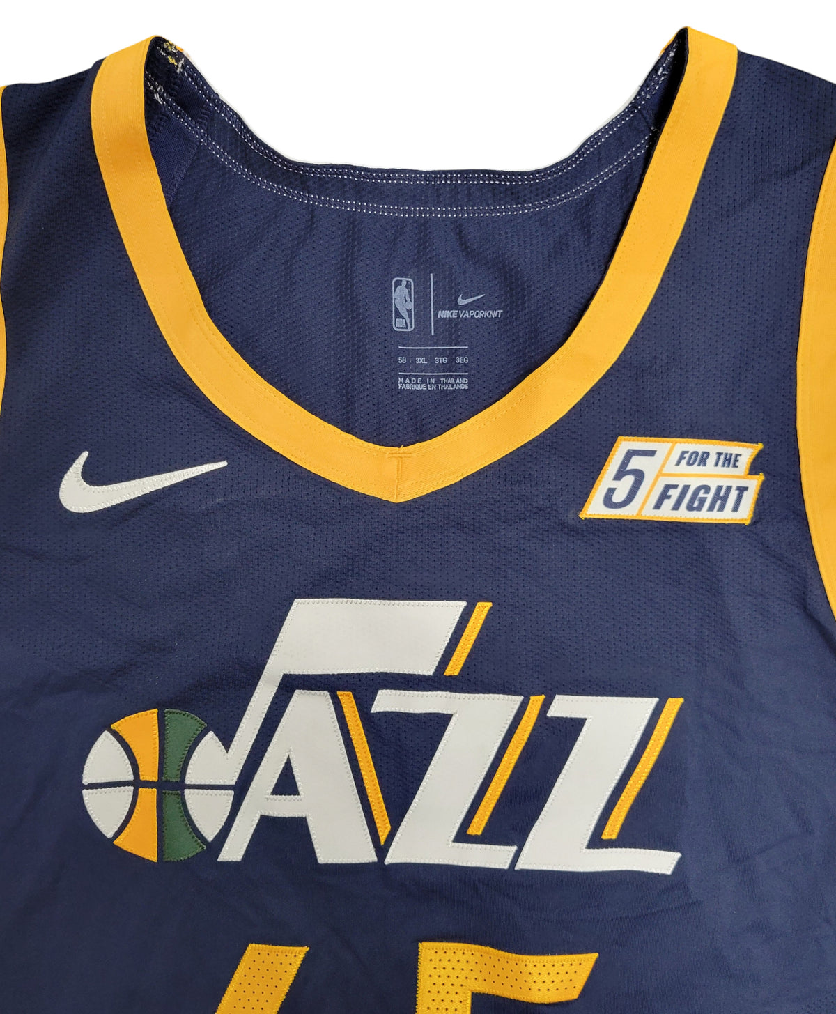 # Mens Utah Jazz Donovan Mitchell #45 Navy Nike Auth Jersey 5 for the Fight 58 Pic2