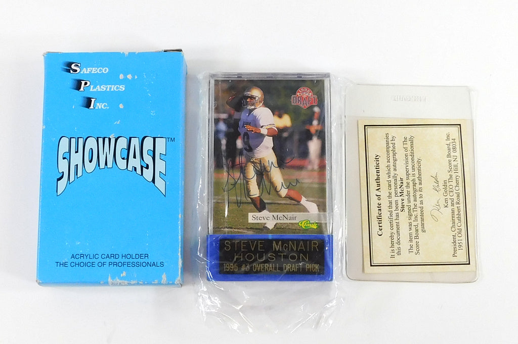 1995 Classic NFL Draft Steve McNair Signed Rookie Card in Holder /500 Auto