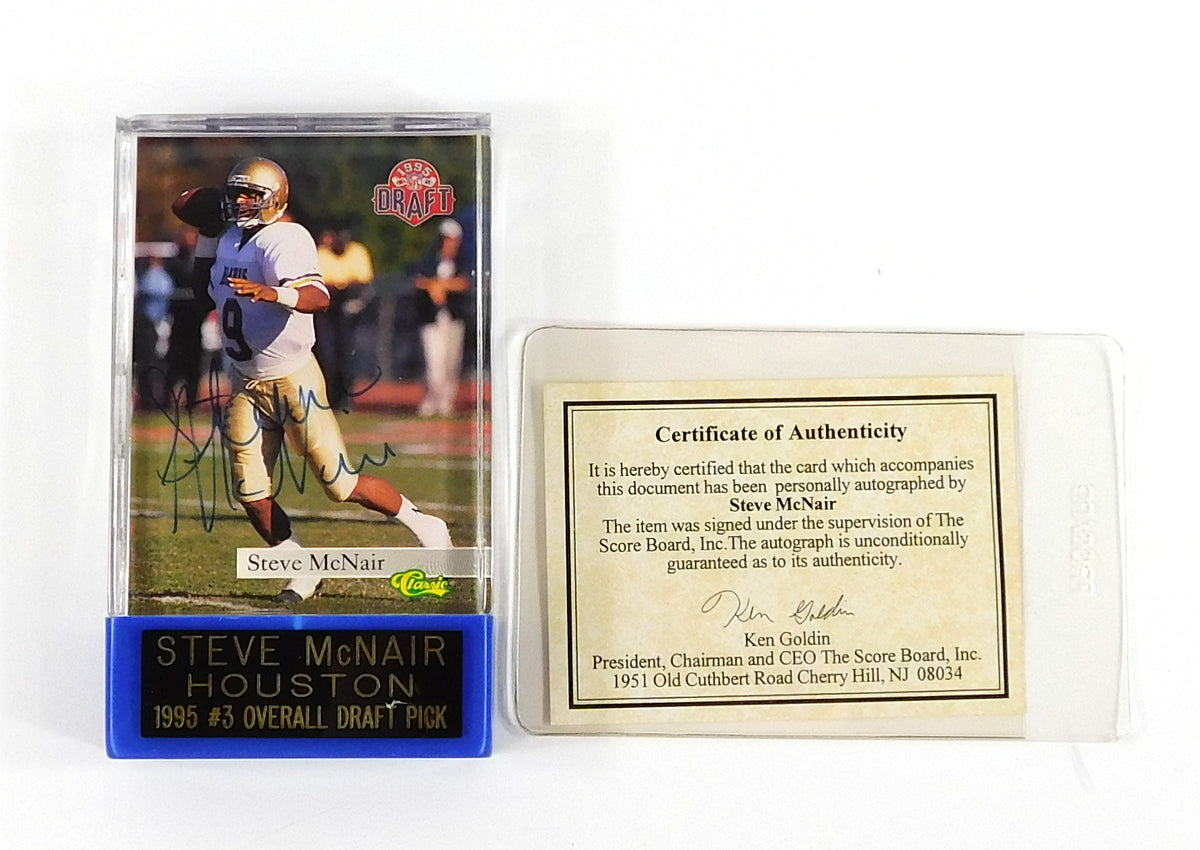 1995 Classic NFL Draft Steve McNair Signed Rookie Card in Holder /500 Auto Pic2