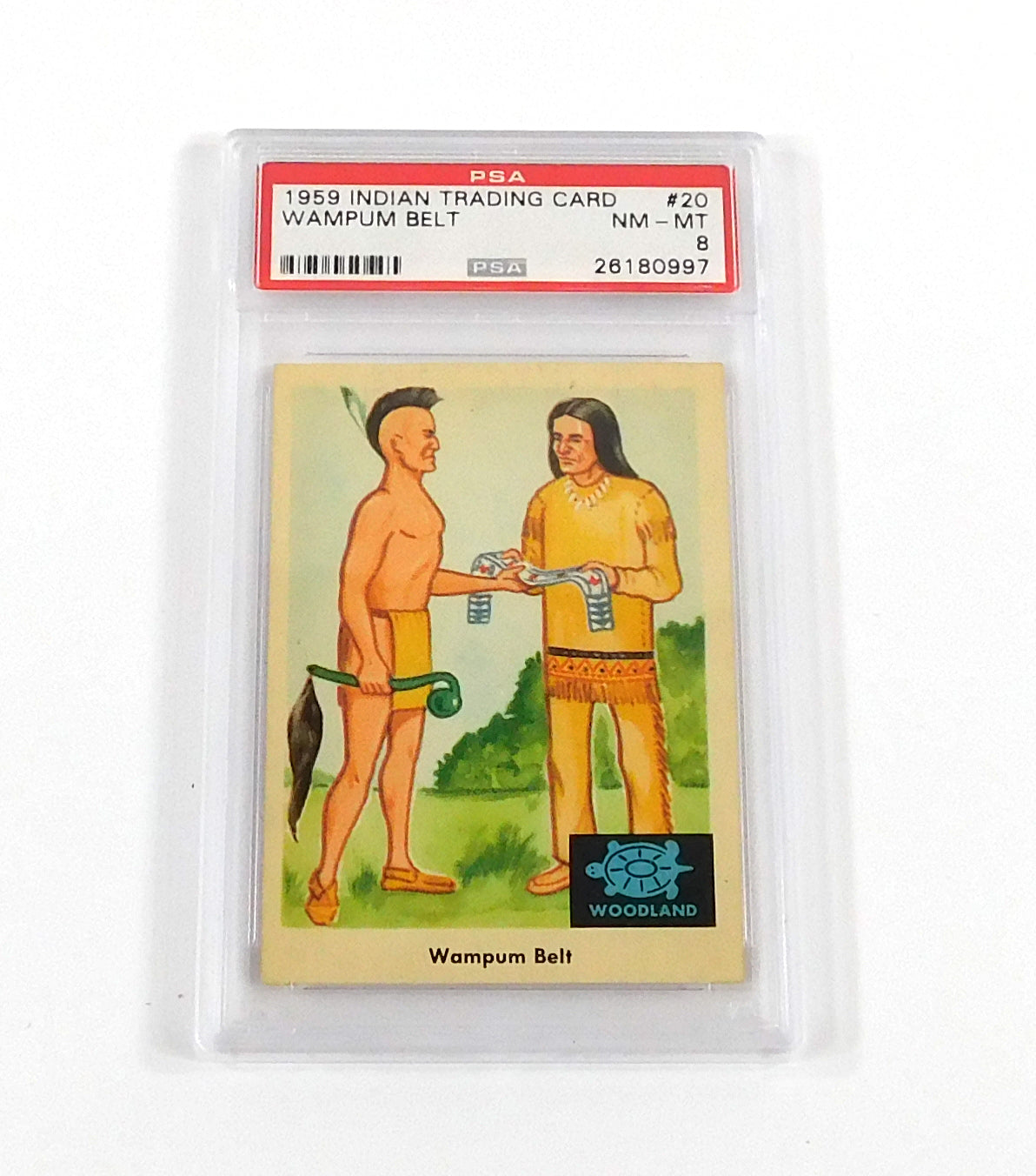 1959 Indian Trading Card Wampum Belt #20 PSA 8 DF036623
