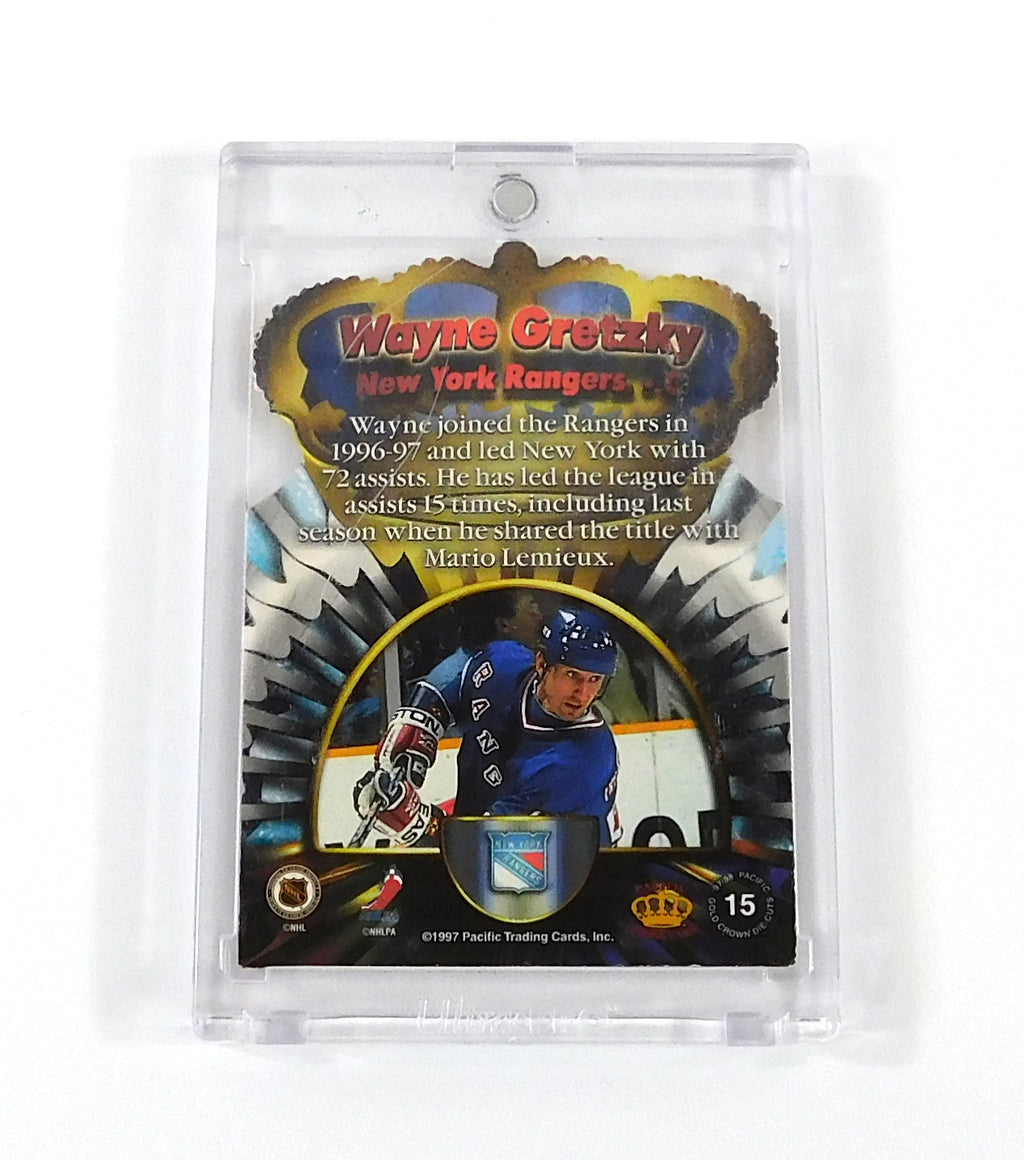 1997-98 Pacific Crown Collection Gold Wayne Gretzky #15 Die-Cut Rangers Pic2