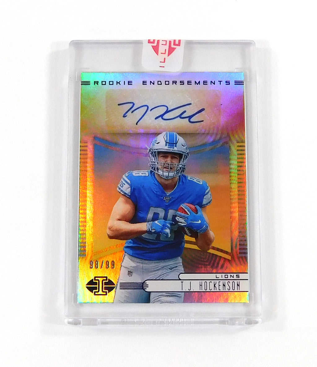 2019 Panini Illusions Rookie Endorsements Blue T.J. Hockenson #37 Auto #98/99