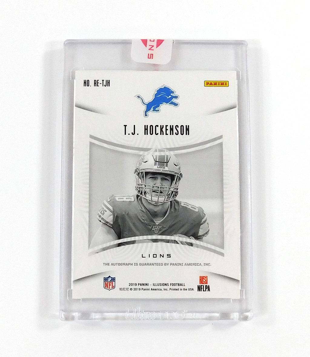2019 Panini Illusions Rookie Endorsements Blue T.J. Hockenson #37 Auto #98/99 Pic2