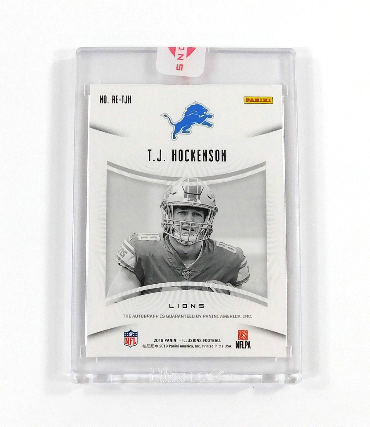 2019 Panini Illusions Rookie Endorsements Blue T.J. Hockenson #37 Auto #98/99 Pic2