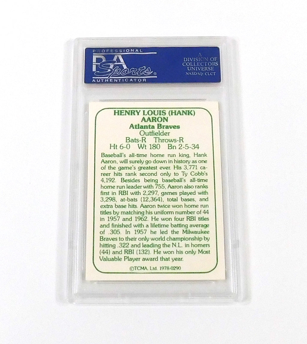 1978 TCMA Baseball The 1960's Hank Aaron #290 Braves PSA 10 DF036848 Pic2