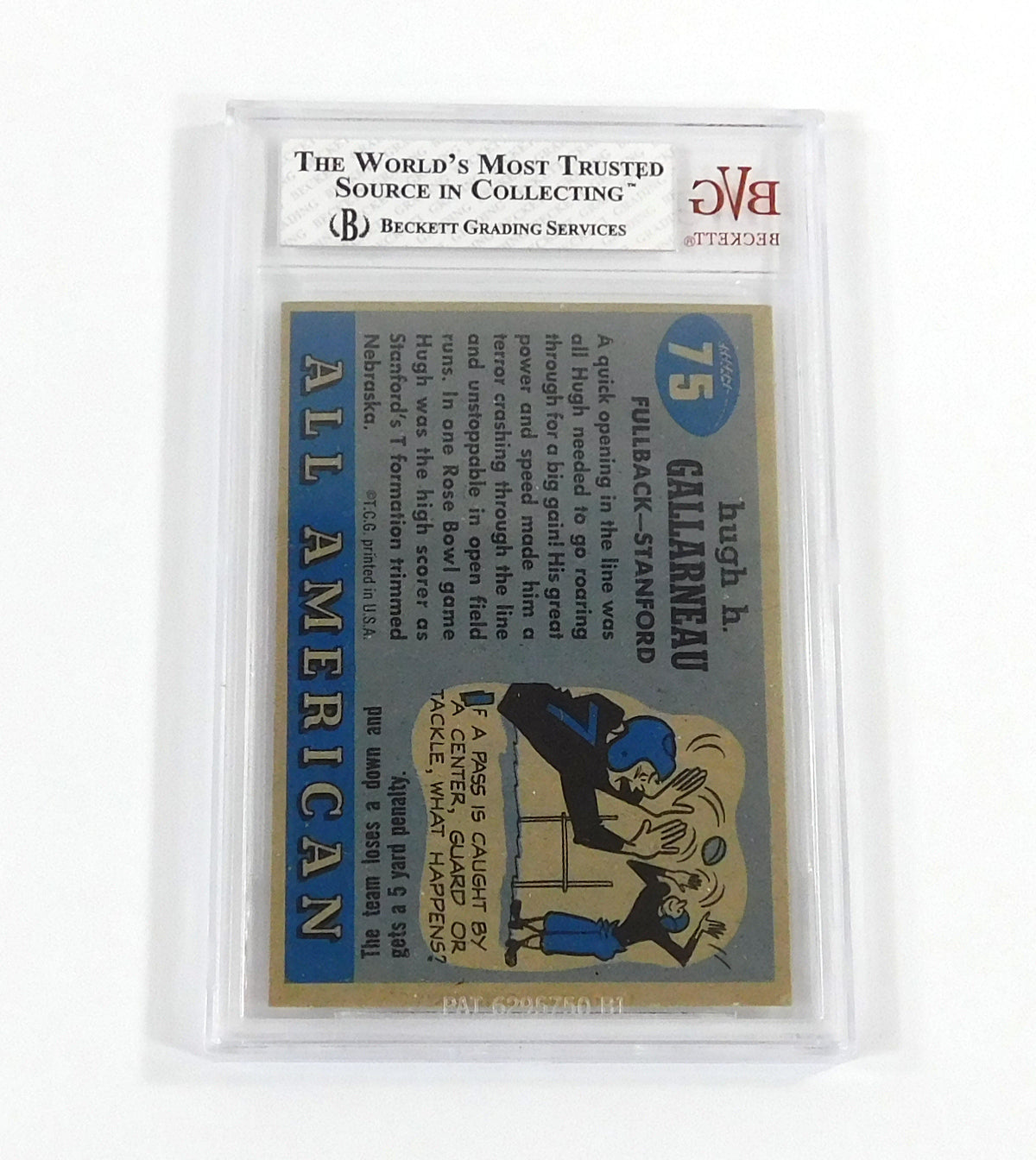 1955 Topps Football All-American Hugh Gallarneau #75 BVG 6 DF037688 Pic2